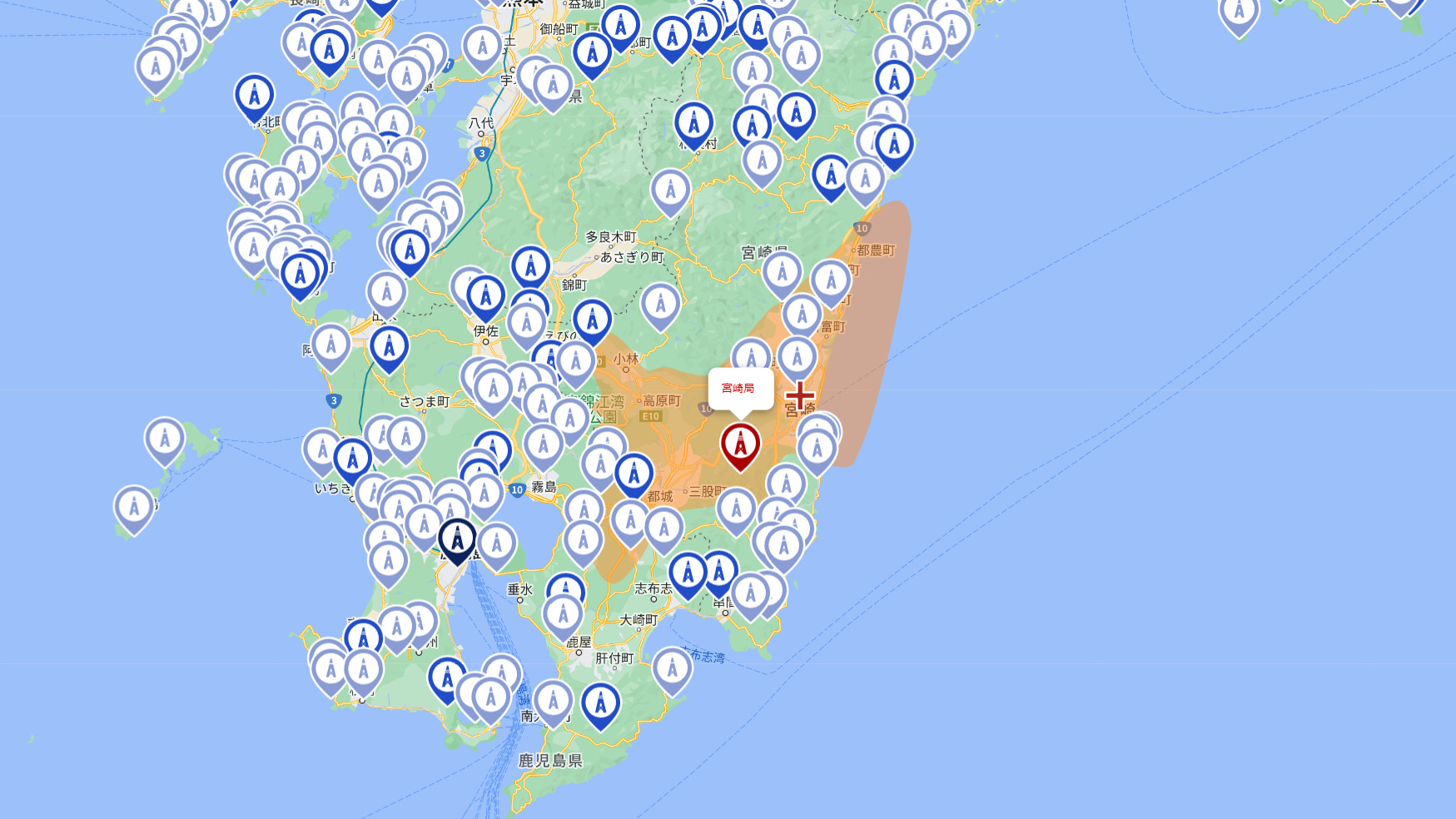 宮崎県の地デジ電波受信状況